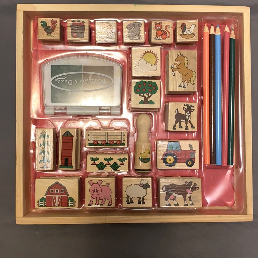 Stamp-a-scene farm set all pieces included